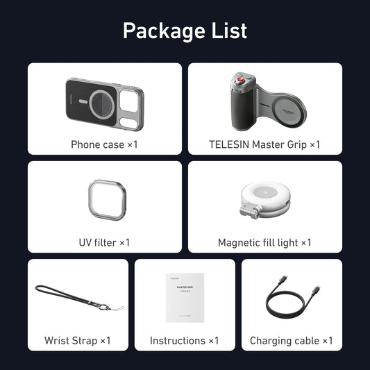 TELESIN Master Grip For iPhone Pro Max Magnetic 3200mAh Battery