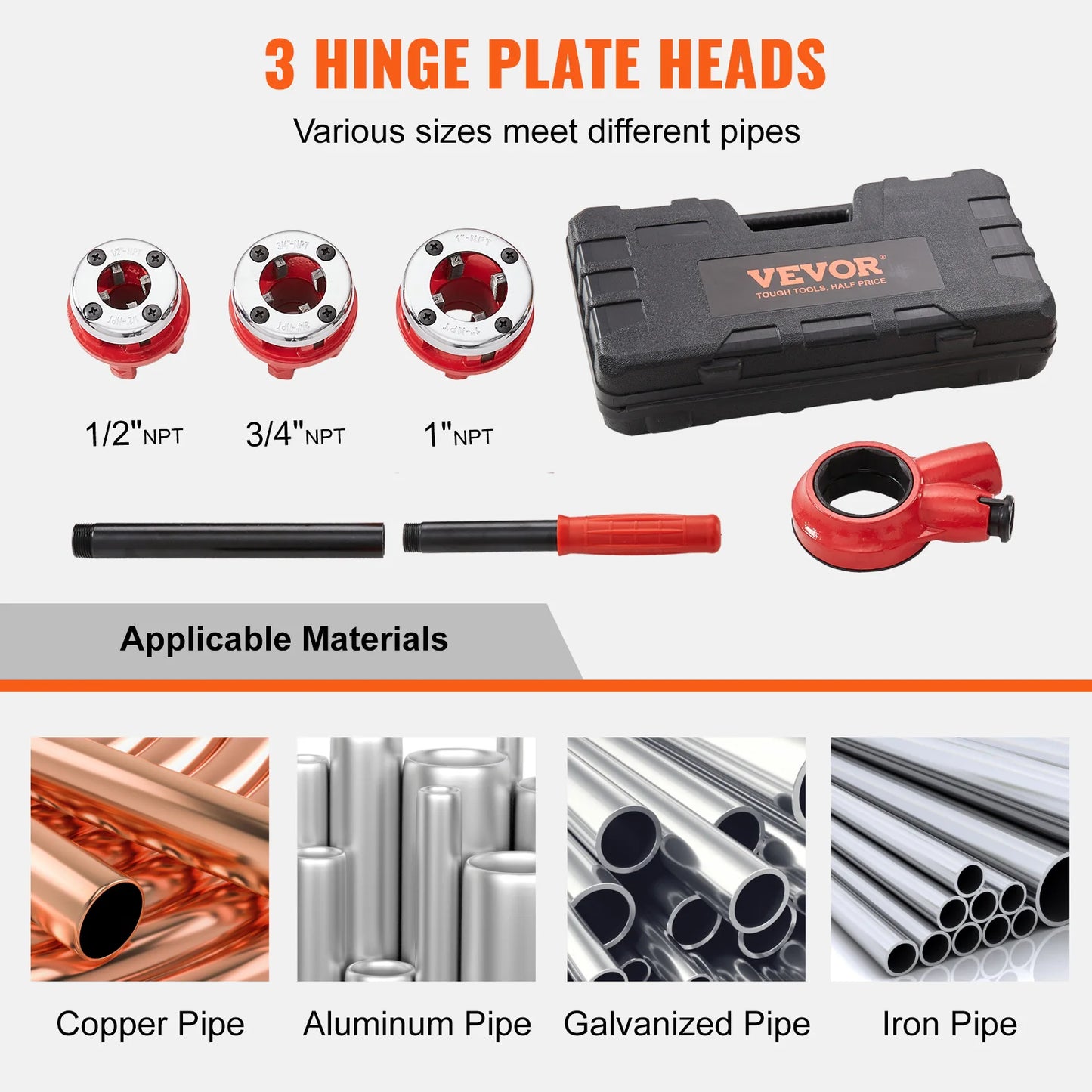 SucceBuy Pipe Threader Kit NPT Manual Ratcheting Tool Set