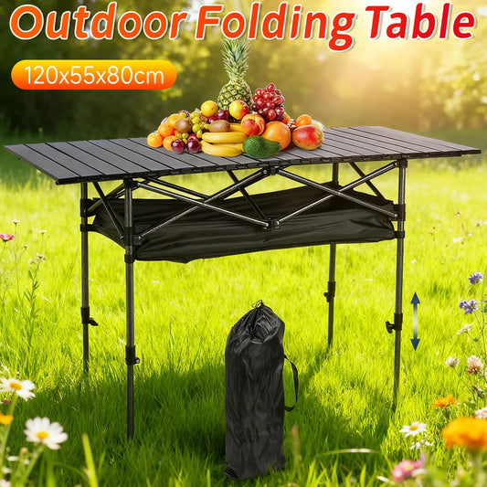 APWIKOGER Outdoor Folding Table Roll-Up With Carrying Bag