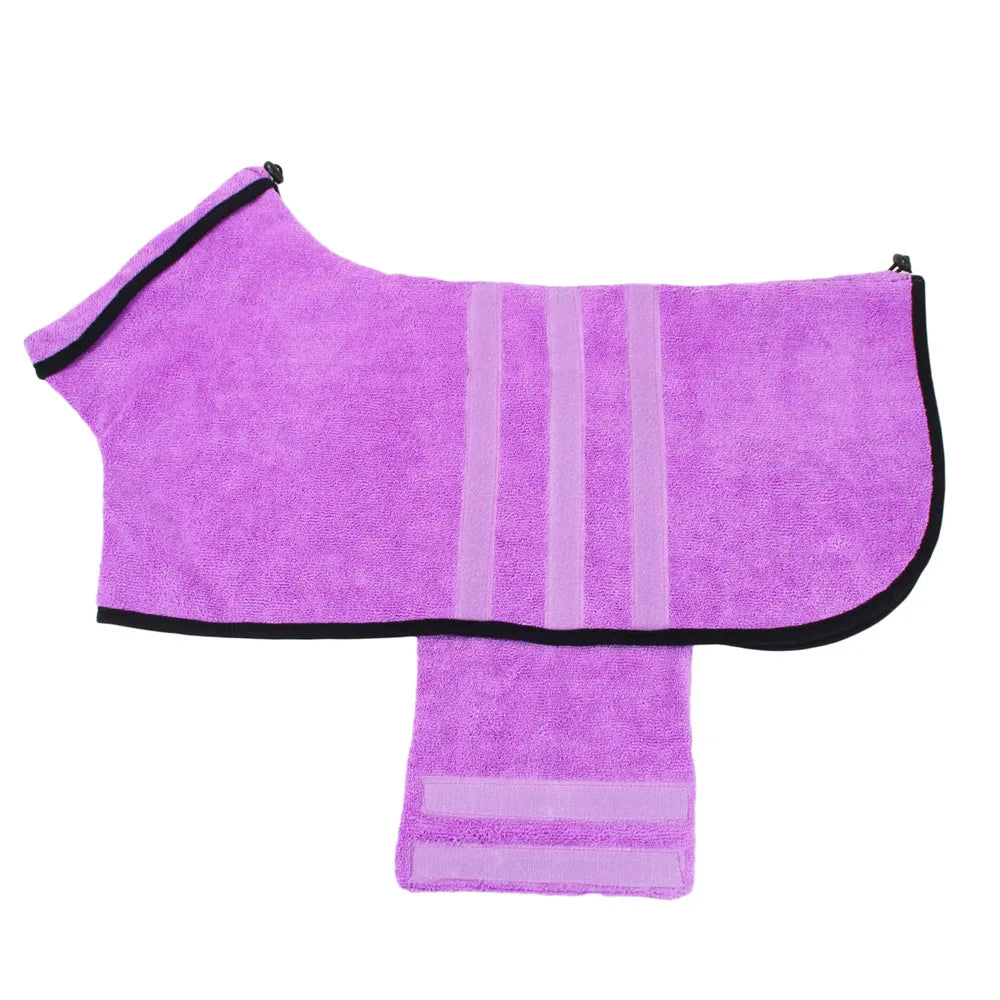 Pet Bathrobe Towel Microfiber Absorbent Fast Dry For Dogs Cats