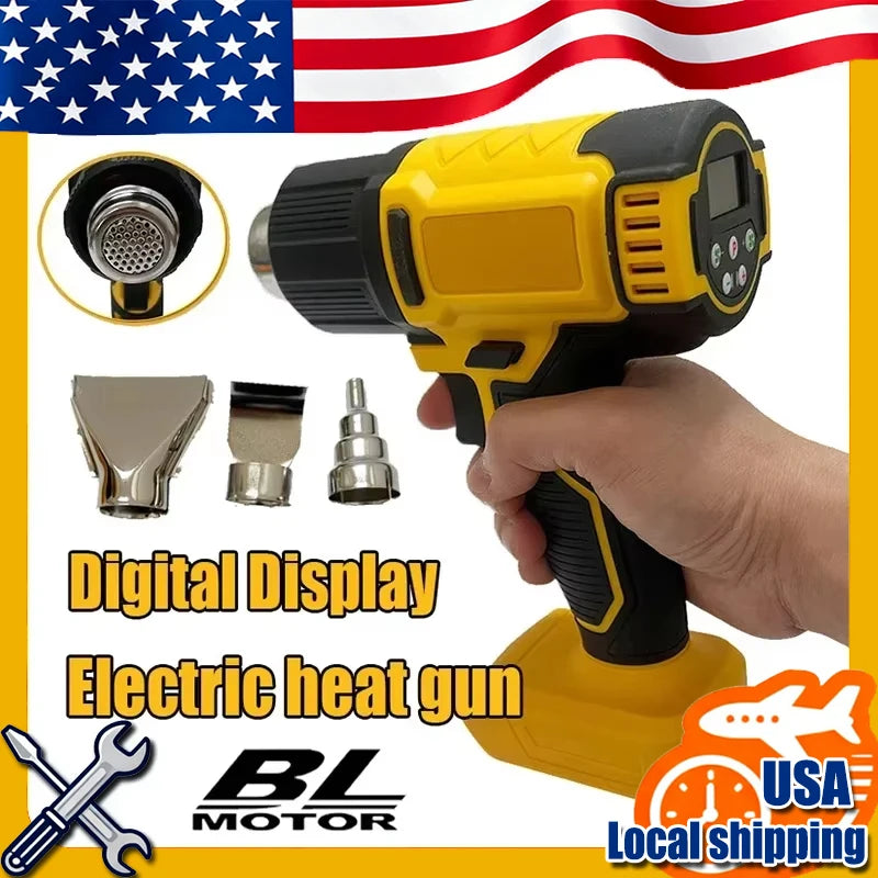 XMSJ Hot Air Gun With Digital Display And Three Nozzles