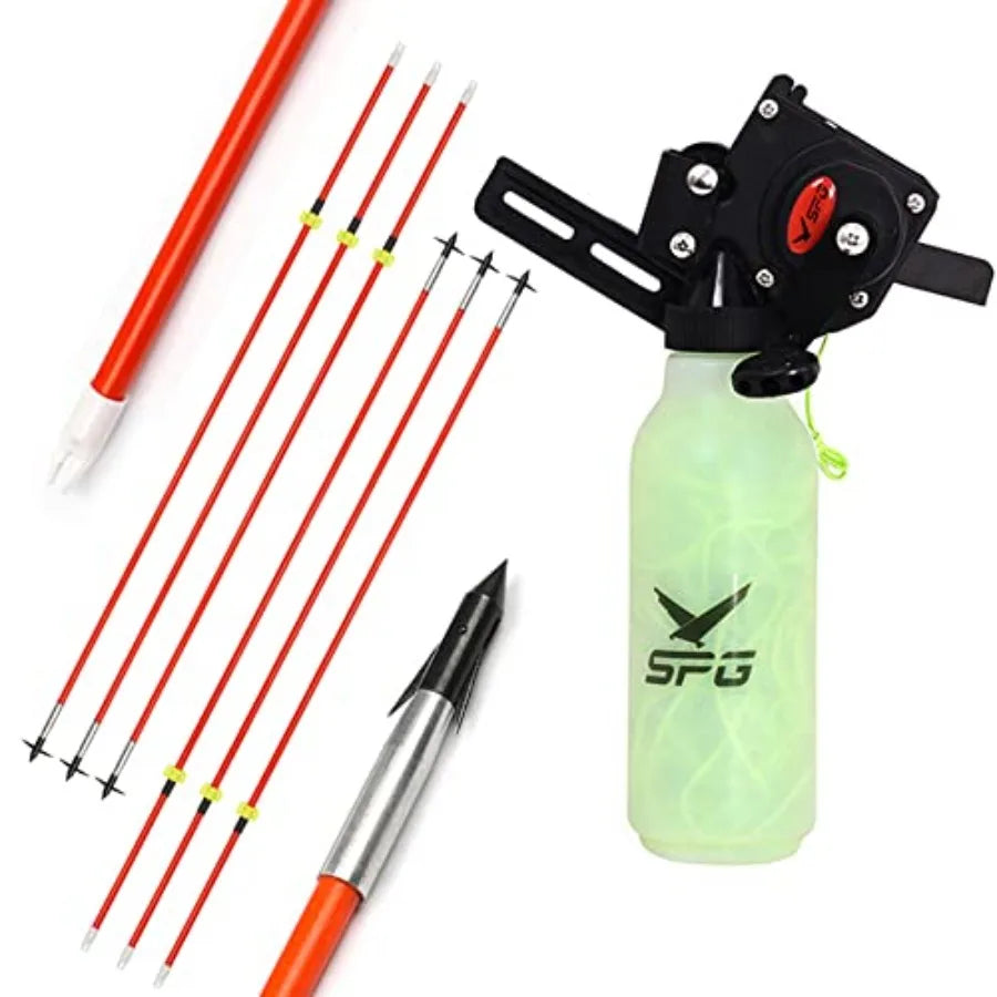 Bowfishing Reel Kit With Fiberglass Arrows And Fishing Rope