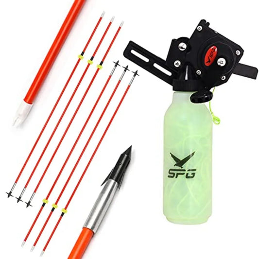 Bowfishing Reel Kit With Fiberglass Arrows And Fishing Rope