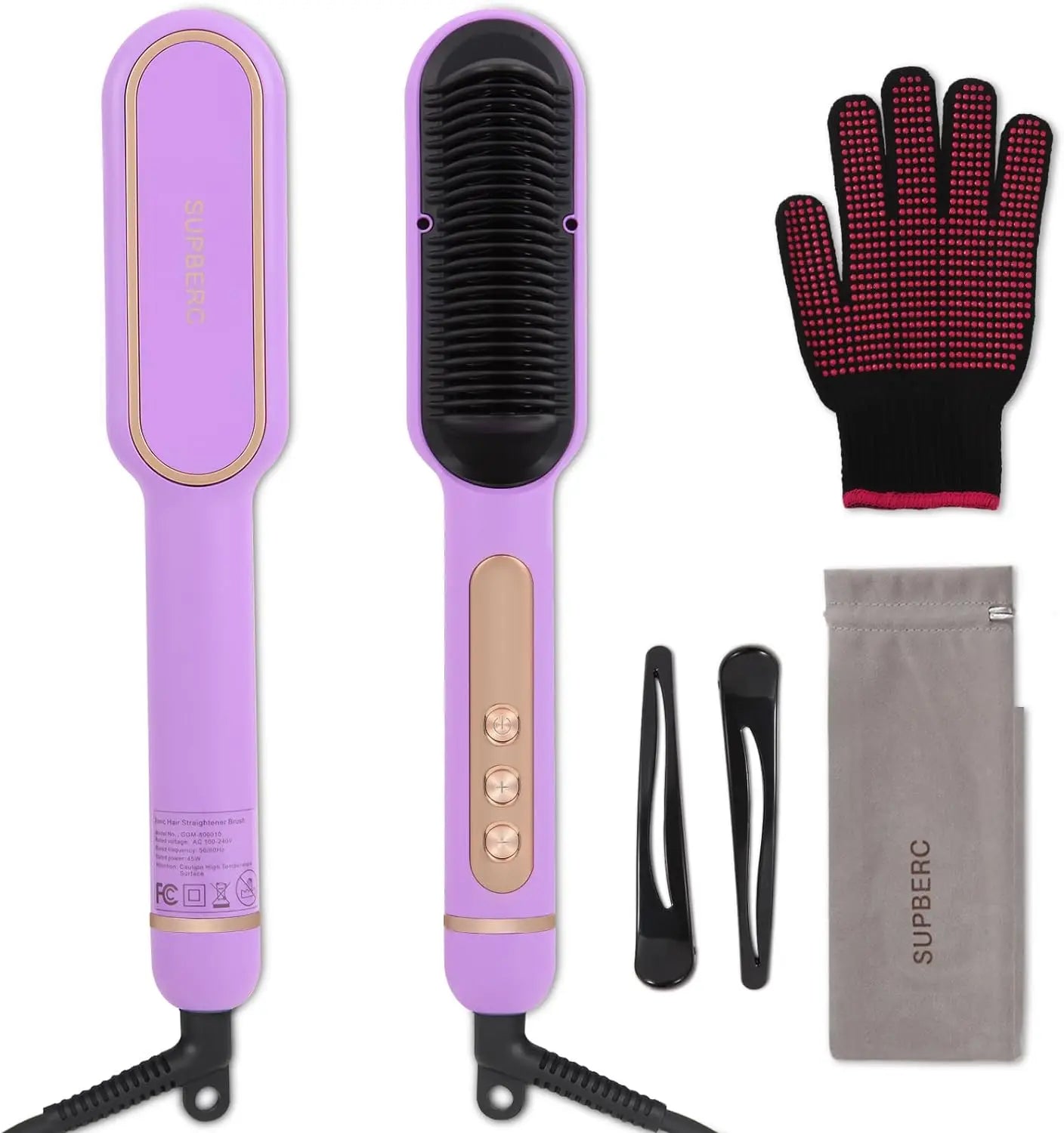 AP02 Negative Ionic Hair Straightener Brush Fast Heating Auto Off