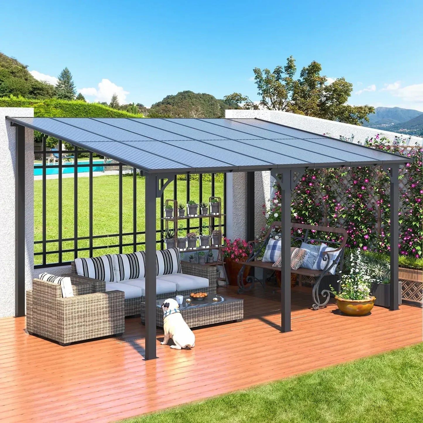Hard Top Gazebo for Patio Pergola With Roof Outdoor Use