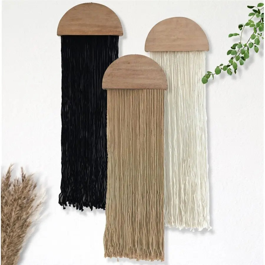 Macrame Wall Hanging Set Boho Tapestry Geometric Art Decor 3 Piece