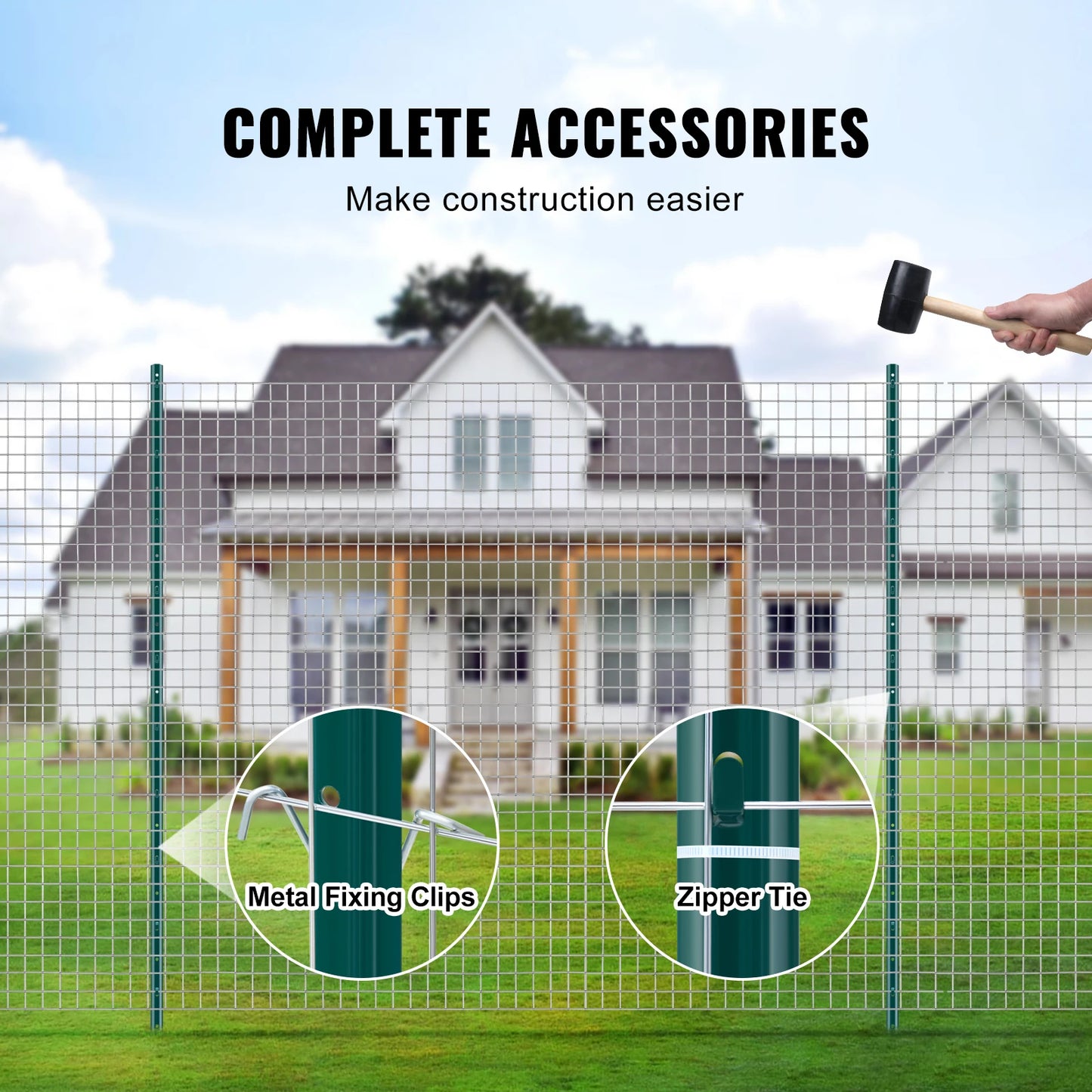 SucceBuy Heavy Duty Metal Fence Post T-Post For Garden Yard Fence