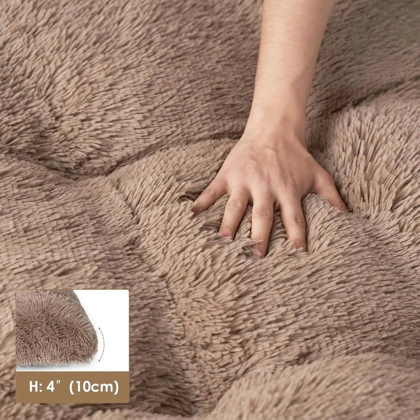 Plush Dog Bed Calming Anti Anxiety Washable Non Slip Mat