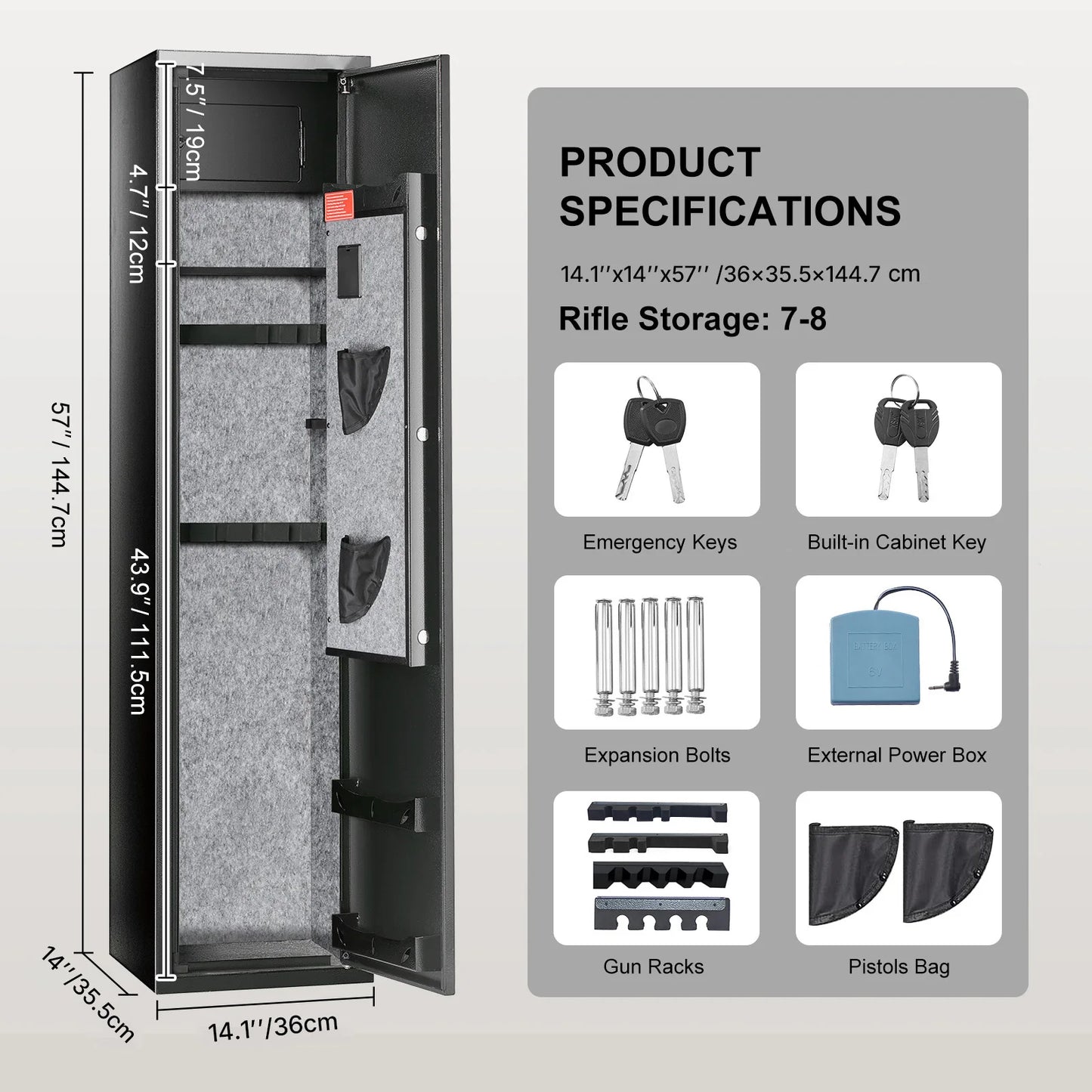 SucceBuy Gun Safe With Digital Keypad And Removable Shelf