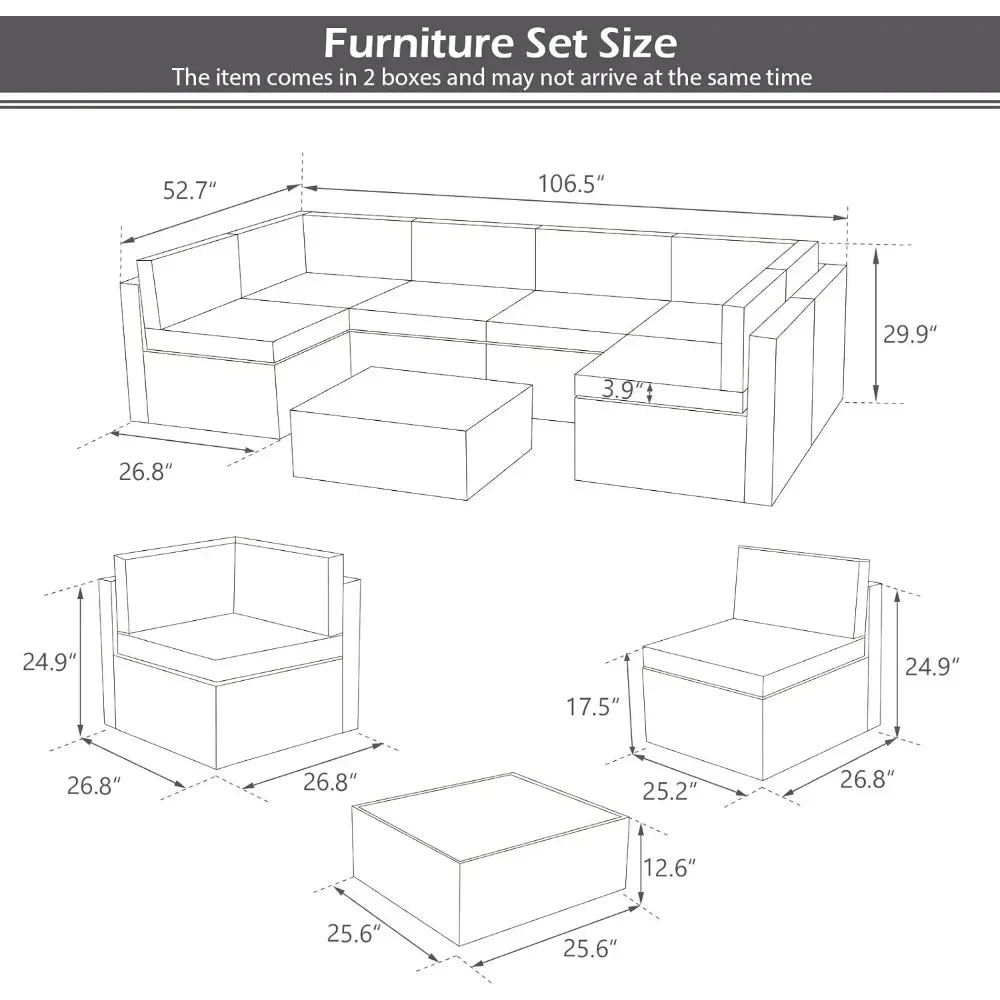 Outdoor PE Rattan Patio Furniture Set With Cushions