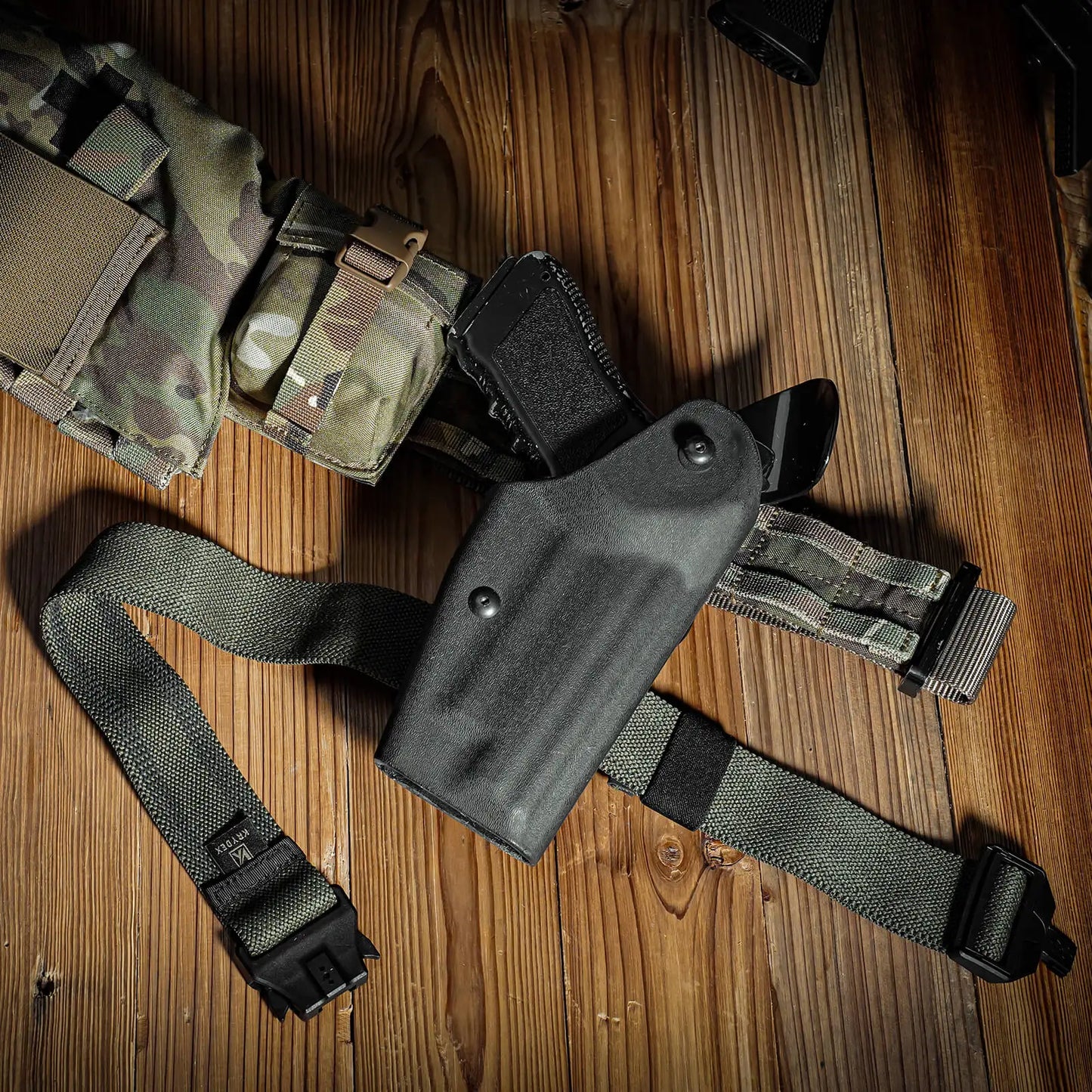 KRYDEX Tactical Leg Strap Magnet Quick Release Holster