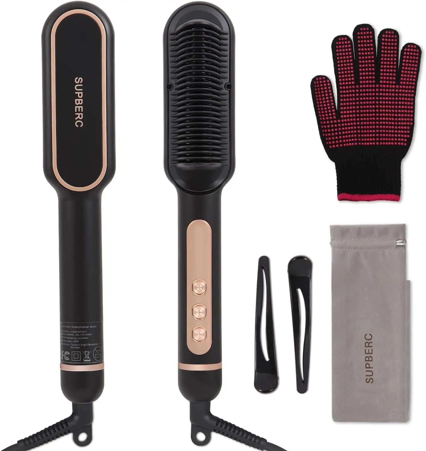 AP02 Negative Ionic Hair Straightener Brush Fast Heating Auto Off