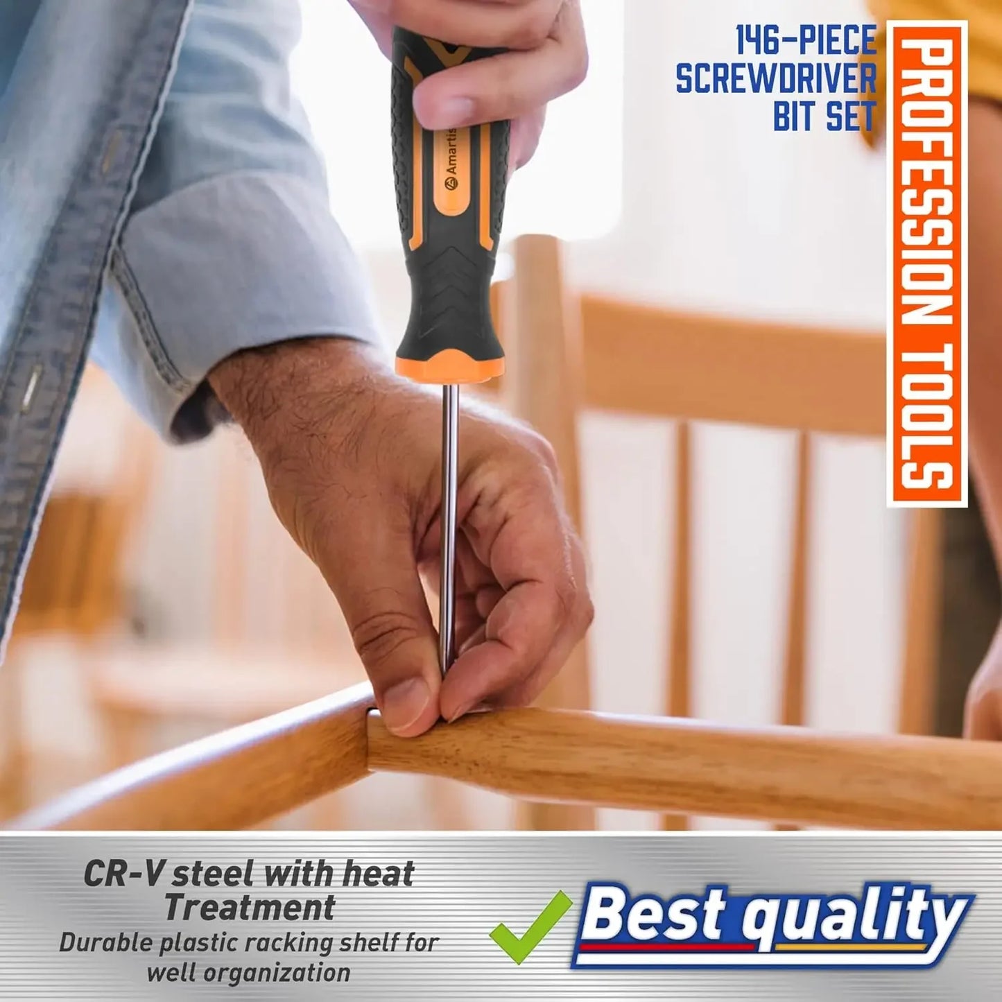 Magnetic Screwdriver Set With Premium Chromium Vanadium Steel Tools