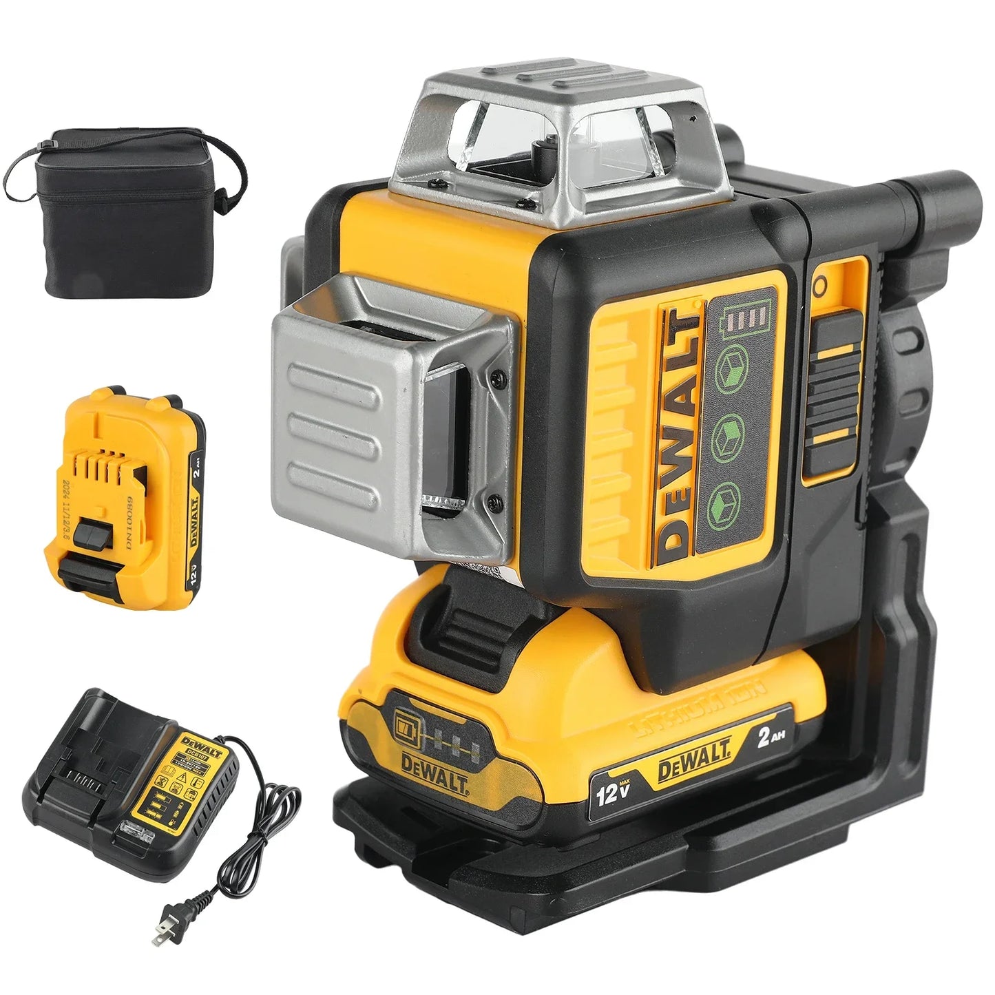 DEWALT DW089LG 3 Sides 360 Degree Laser Level Green Beam