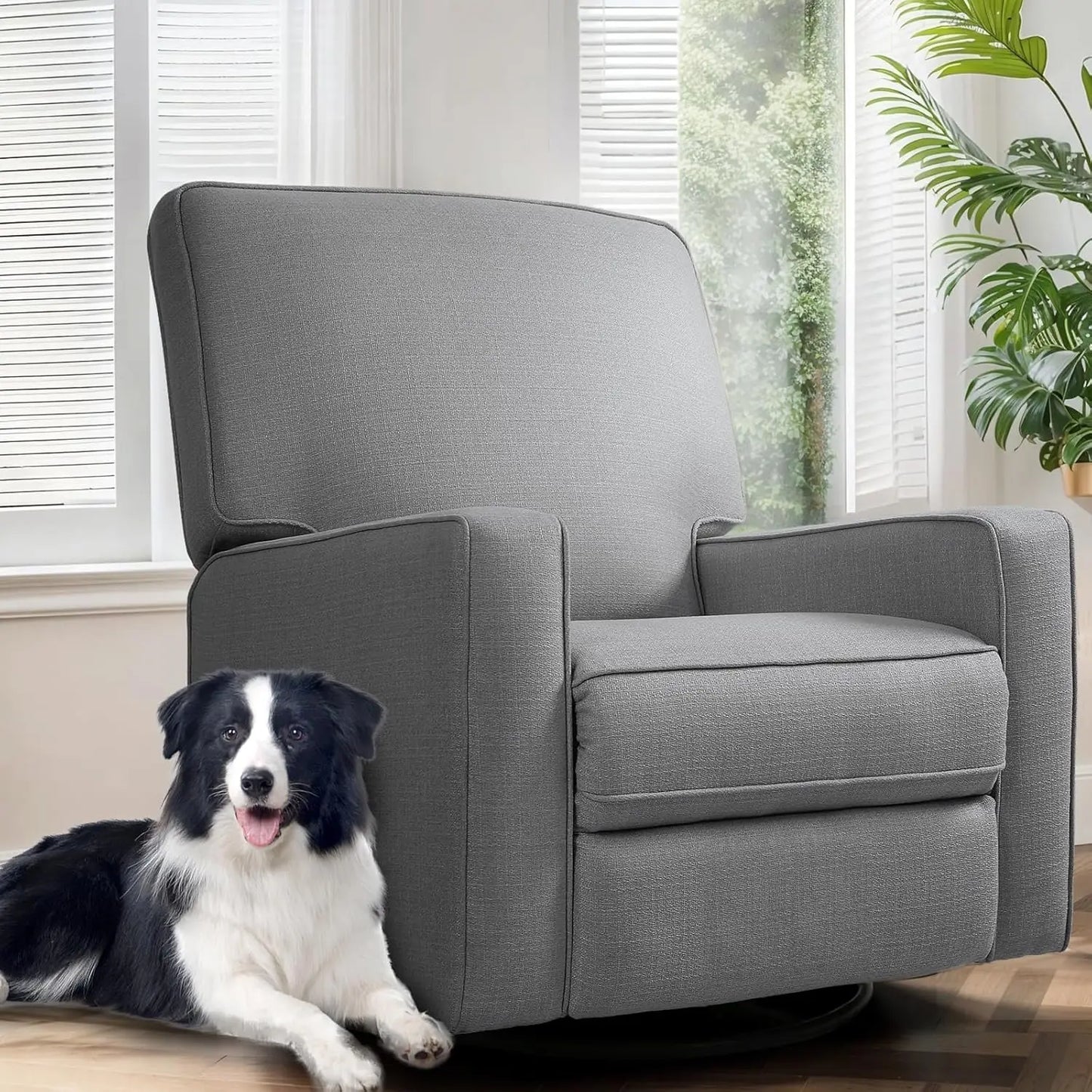 Manual Rocker Recliner Chair For Adults High Back Glider Upholstered