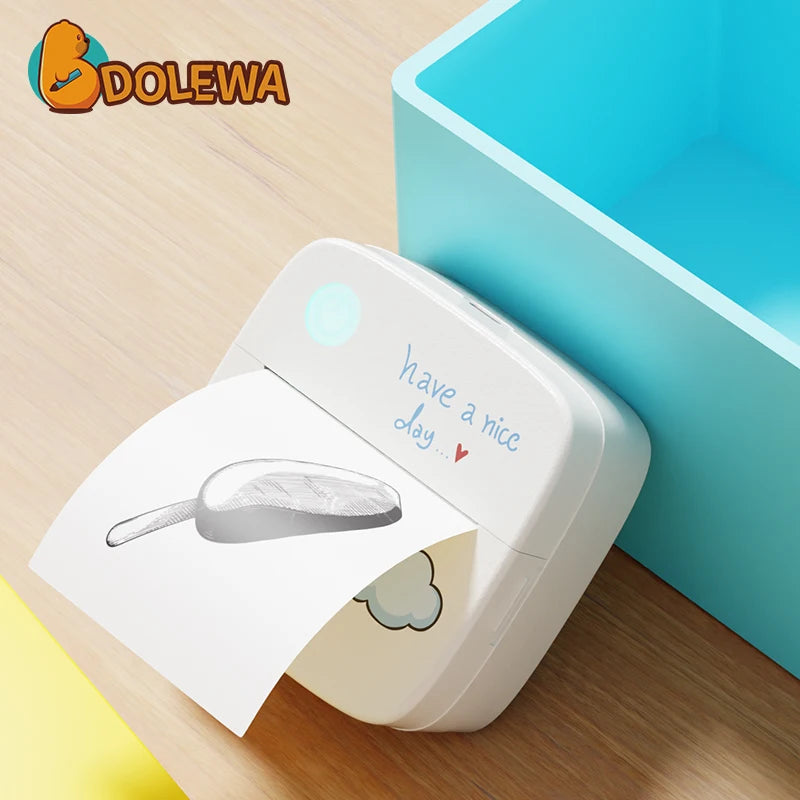DOLEWA Mini Bluetooth Label Printer for Home and School