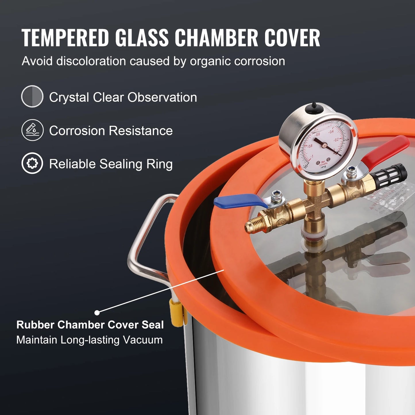 VEVOR Vacuum Chamber Pump Kit for Degassing and Stabilizing Epoxies