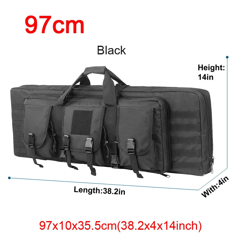LQARMY Tactical Double Rifle Case With MOLLE Gun Bag Backpack