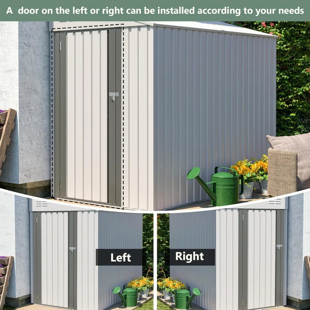 Lean To Storage Shed Outdoor Metal Tool Cabinet Lockable