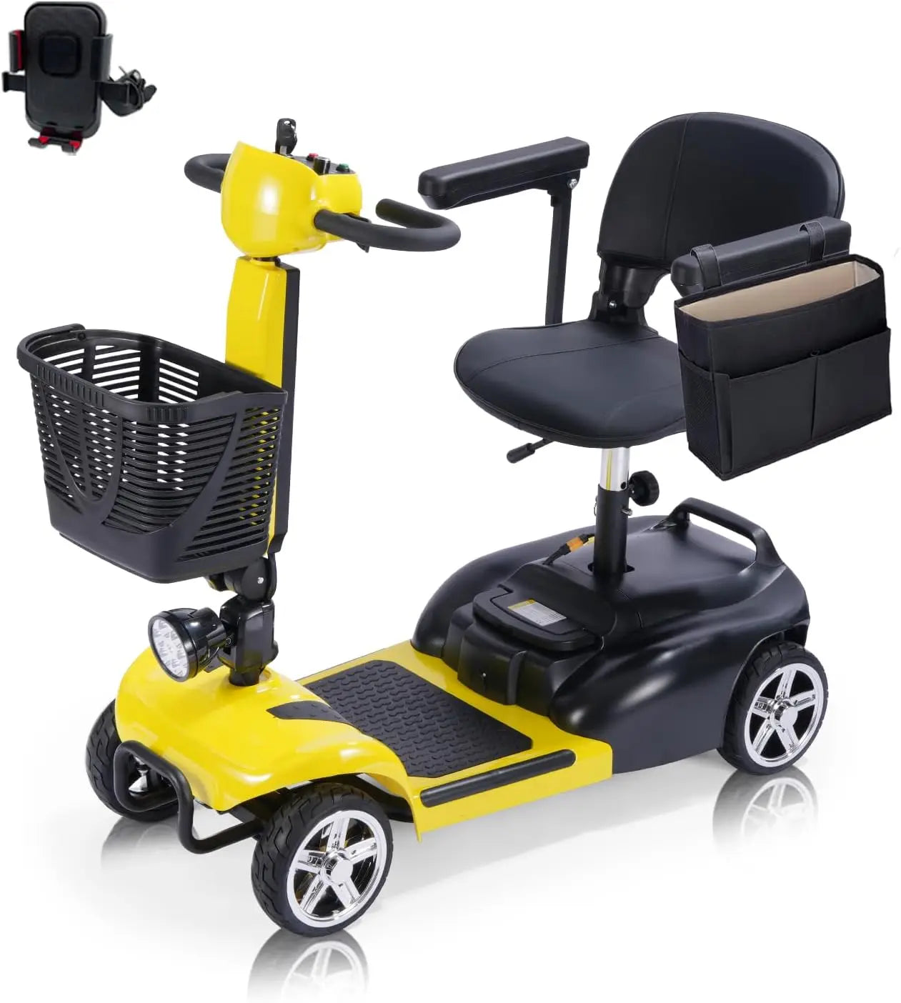 4 Wheel Electric Mobility Scooter With Seat And Removable Battery