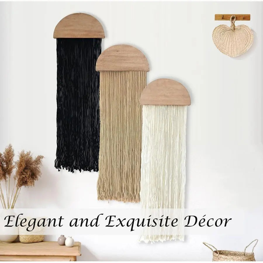 Macrame Wall Hanging Set Boho Tapestry Geometric Art Decor 3 Piece