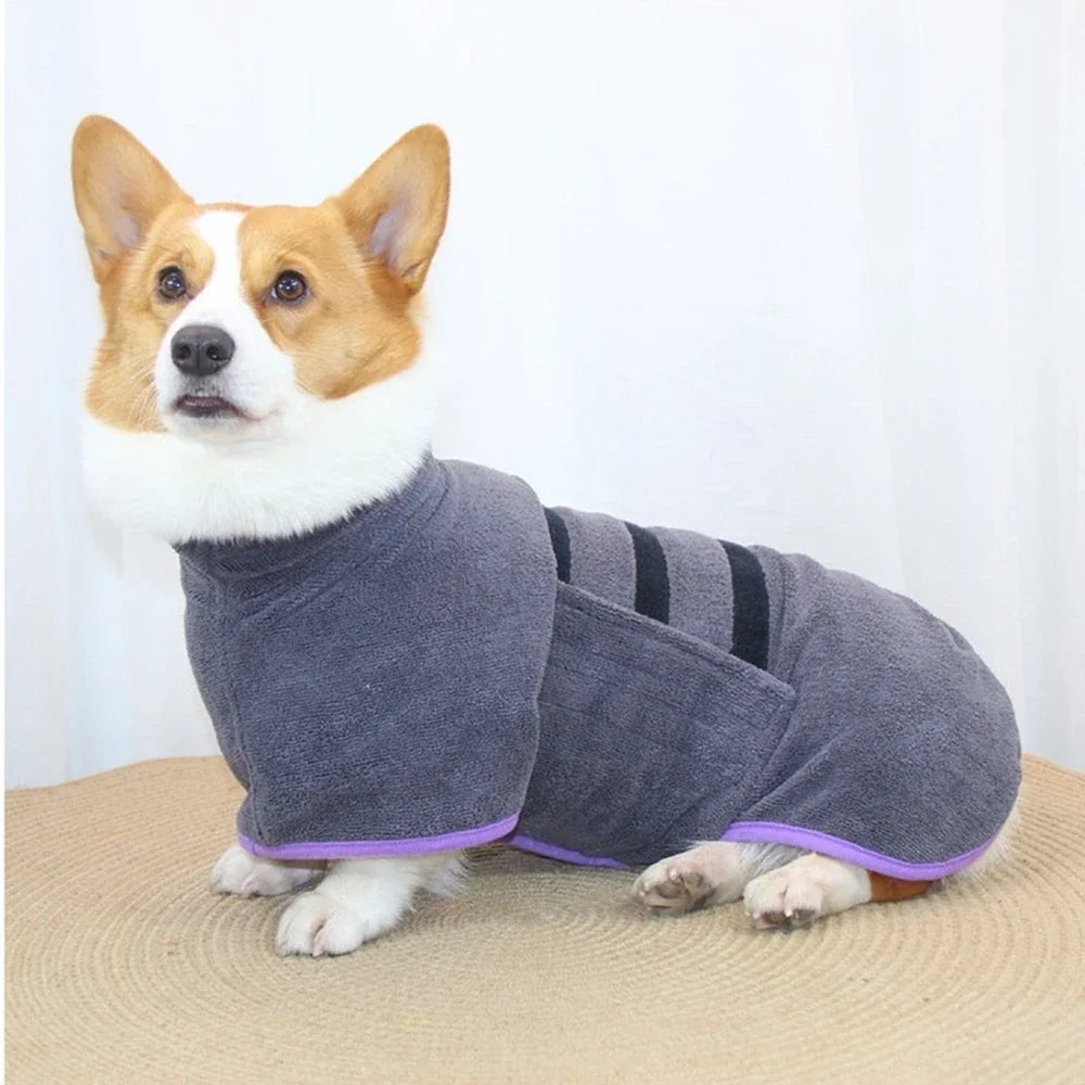 Pet Bathrobe Towel Microfiber Absorbent Fast Dry For Dogs Cats