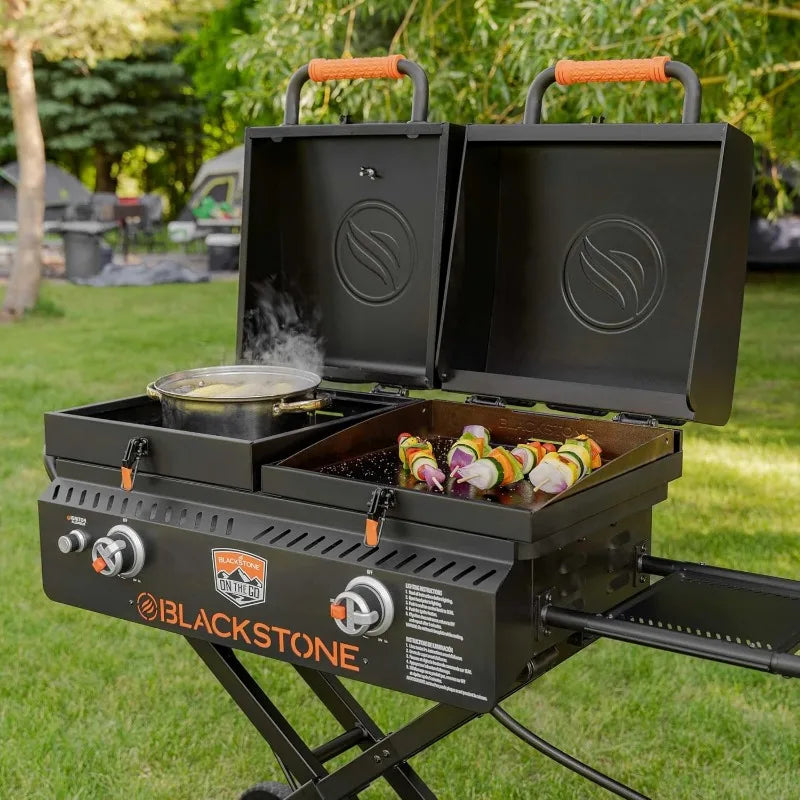 Go Combo Portable Flat Top Griddle Station With Wheels