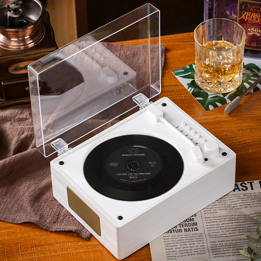 Shunmaii Retro CD Player Desktop Bluetooth 5.0 Speaker USB AUX