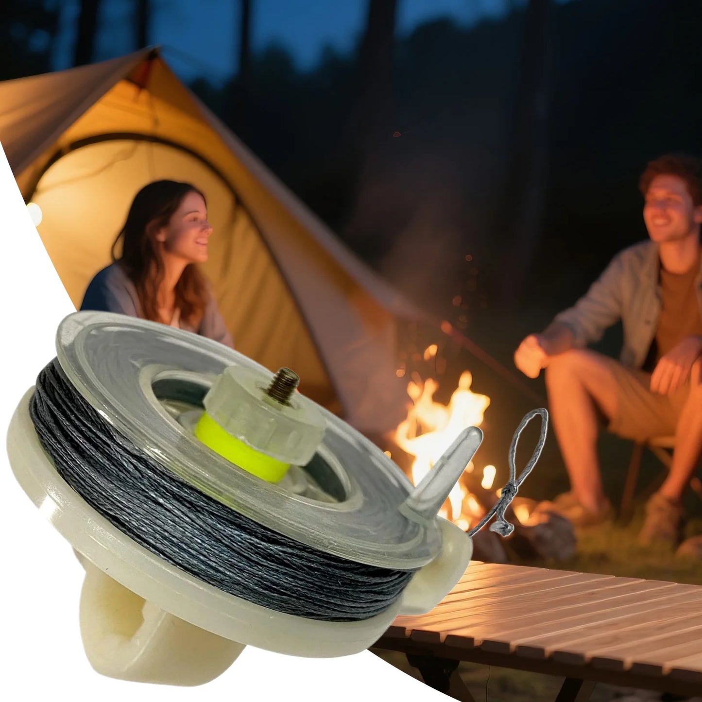 Camping Perimeter Alarm Trip Wire With Reusable Reel For Camp