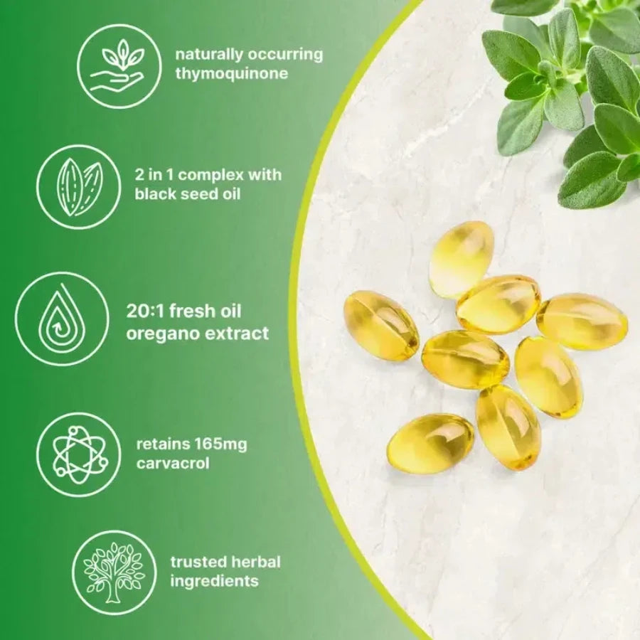 Quit Mood Oil of Oregano With Black Seed Oil Capsules