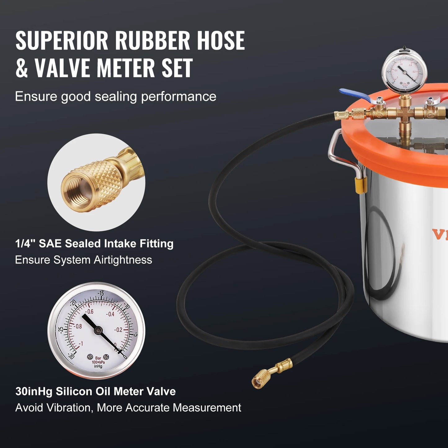 VEVOR Vacuum Chamber Pump Kit for Degassing and Stabilizing Epoxies