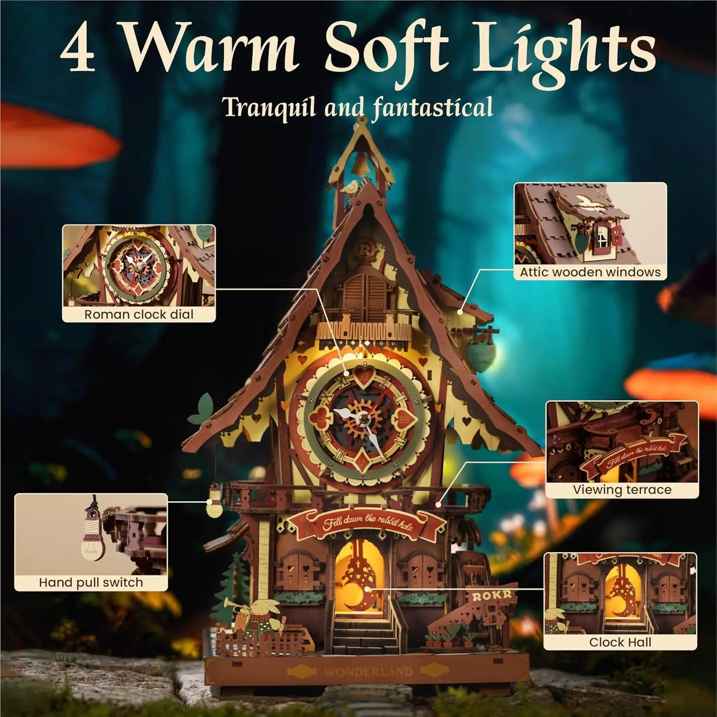 Robotime Rokr 3D Cuckoo Clock Kit With Working Bird