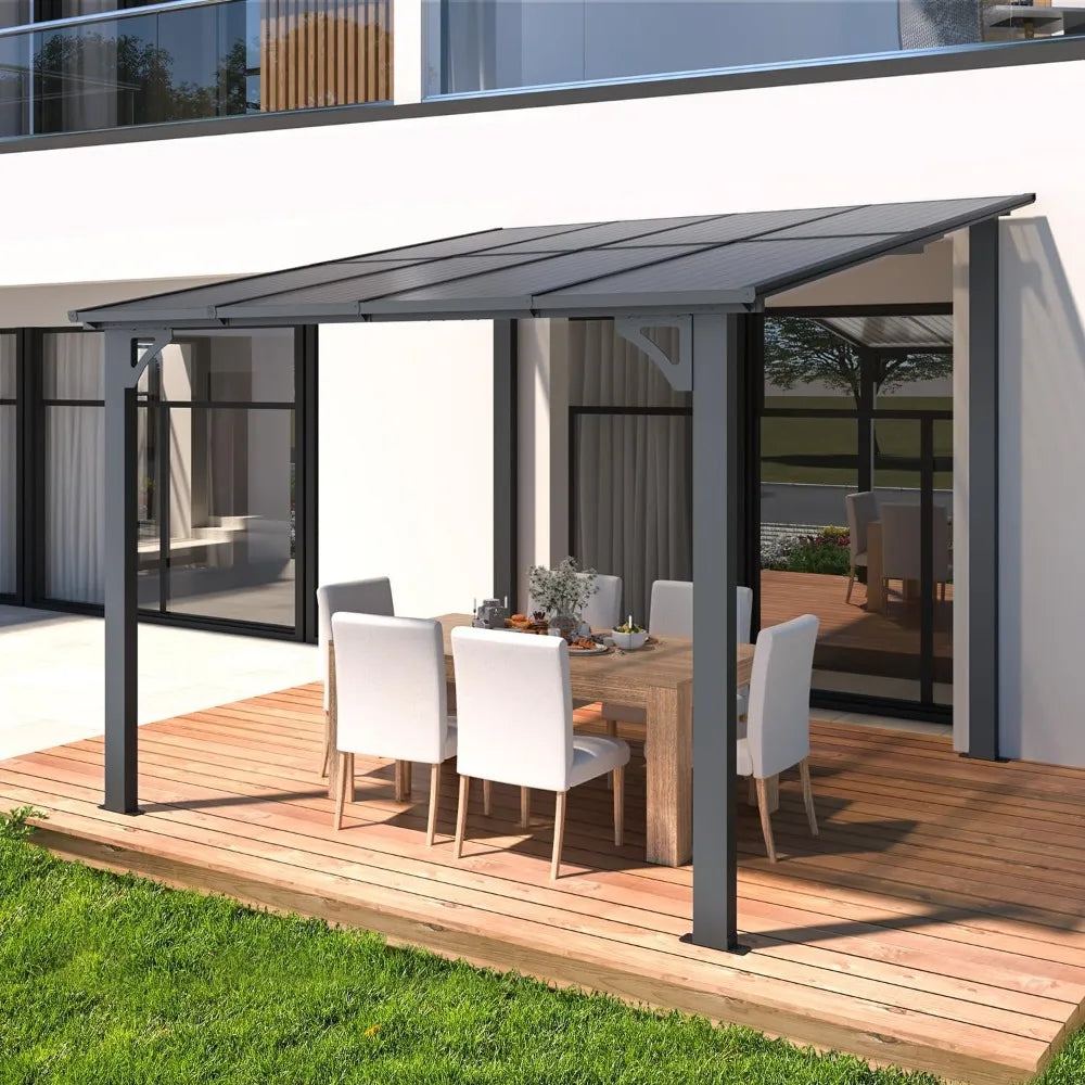 Patio Wall Mounted Gazebo Pergola With Roof All Weather