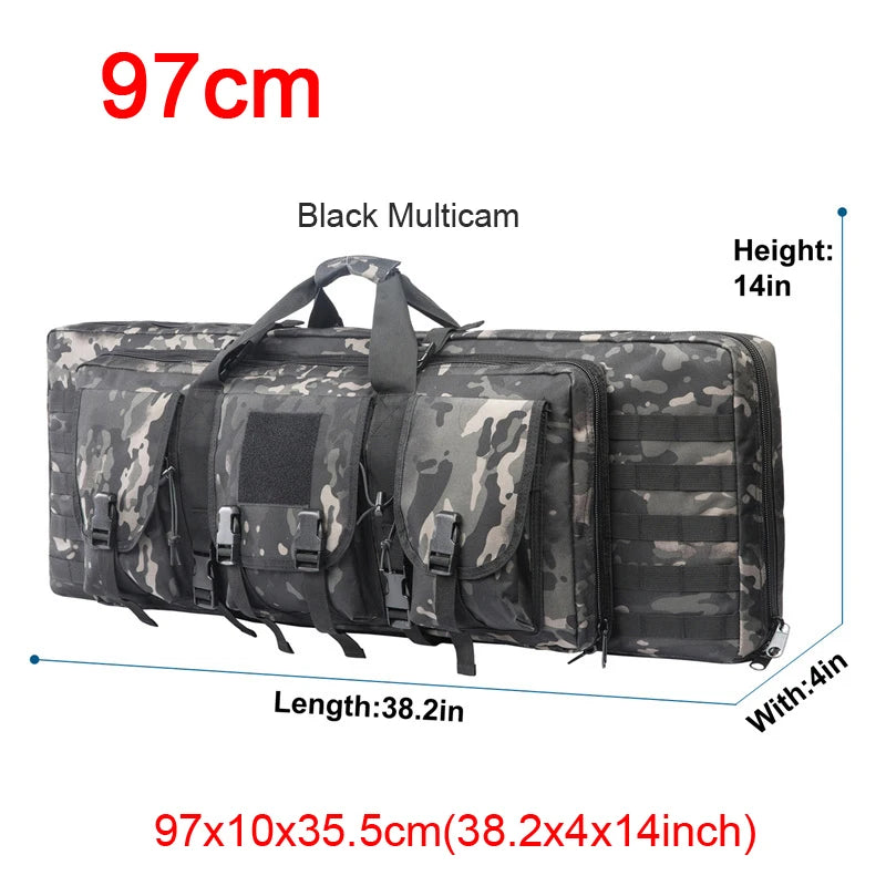 LQARMY Tactical Double Rifle Case With MOLLE Gun Bag Backpack