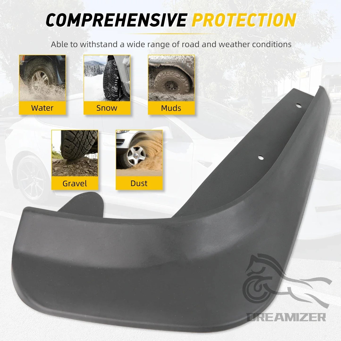 4pcs Front Rear Mudguards Splash Guards Wheel Protector New Upgrade Fender Car Auto Accessories Mudflaps Universal