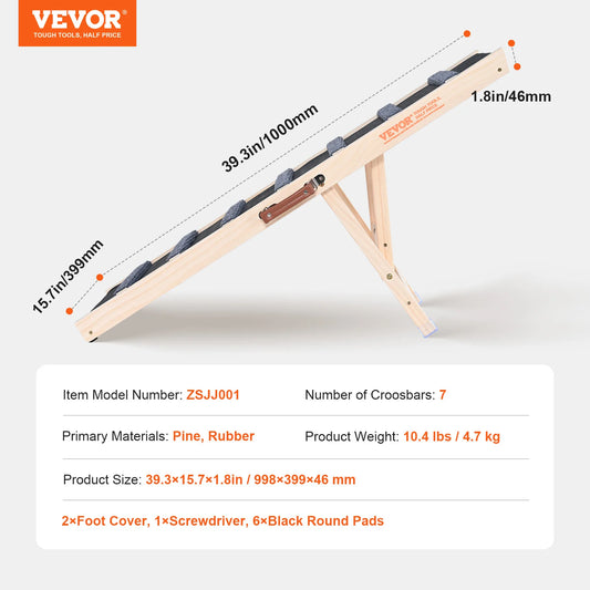 SucceBuy Dog Ramp Anti Slip Adjustable Wooden Pet Ramp for Sofa Car Bed