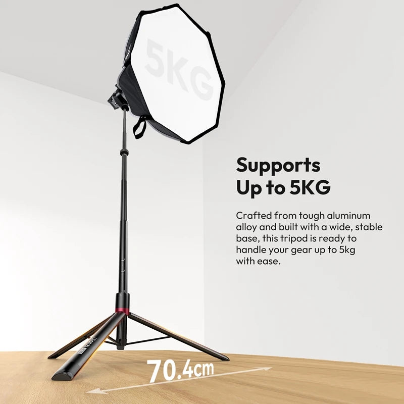 Ulanzi AT-05 2M Light Stand Tripod for 40W Pro 120W 200W Cob Light Panel Light Camera with 1/4" Screw for Photography Studio Kit