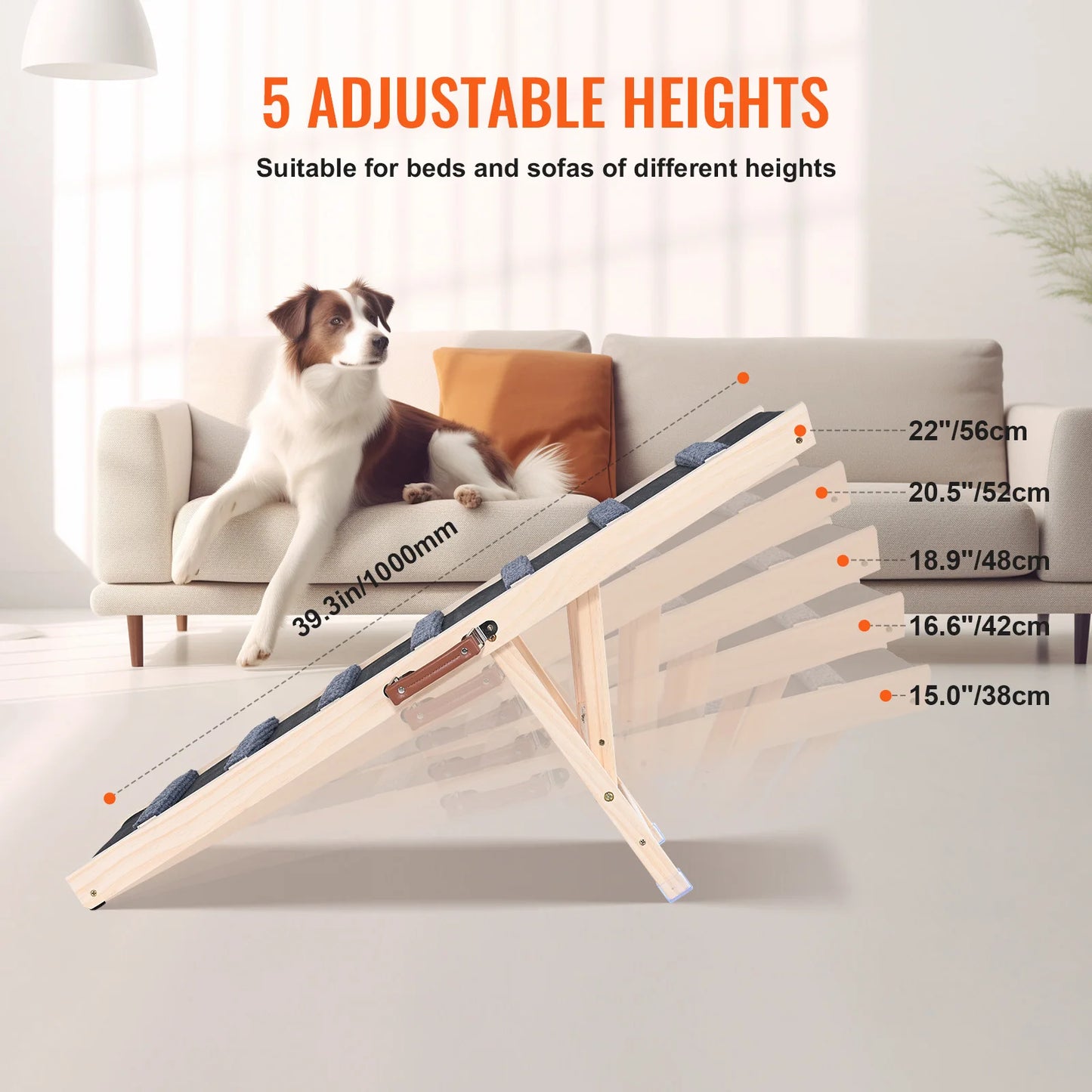 SucceBuy Folding Dog Ramp With Adjustable Height