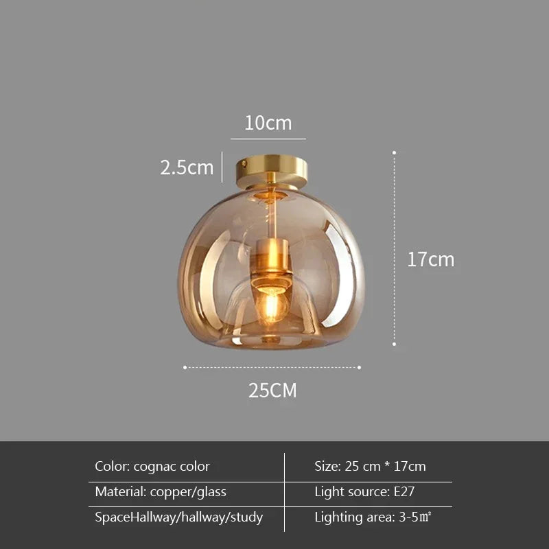 Nordic Modern Glass Ceiling Light E27 Fixture