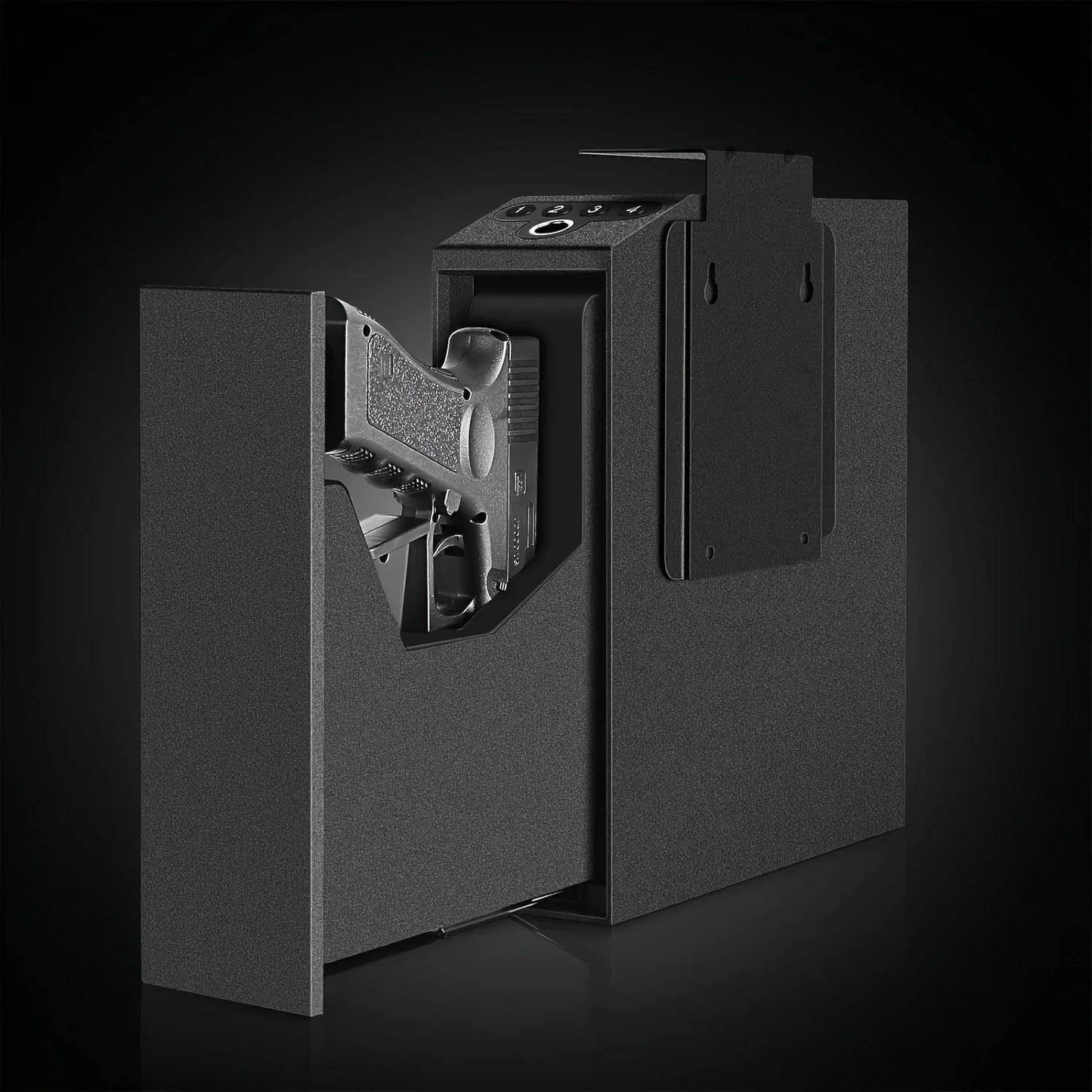 Biometric Fingerprint Handgun Safe With Auto Sliding Door For Nightstand