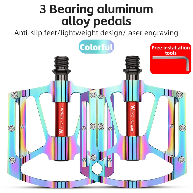 West Biking Ultralight Aluminum Bicycle Pedal for Mountain and Road Bikes