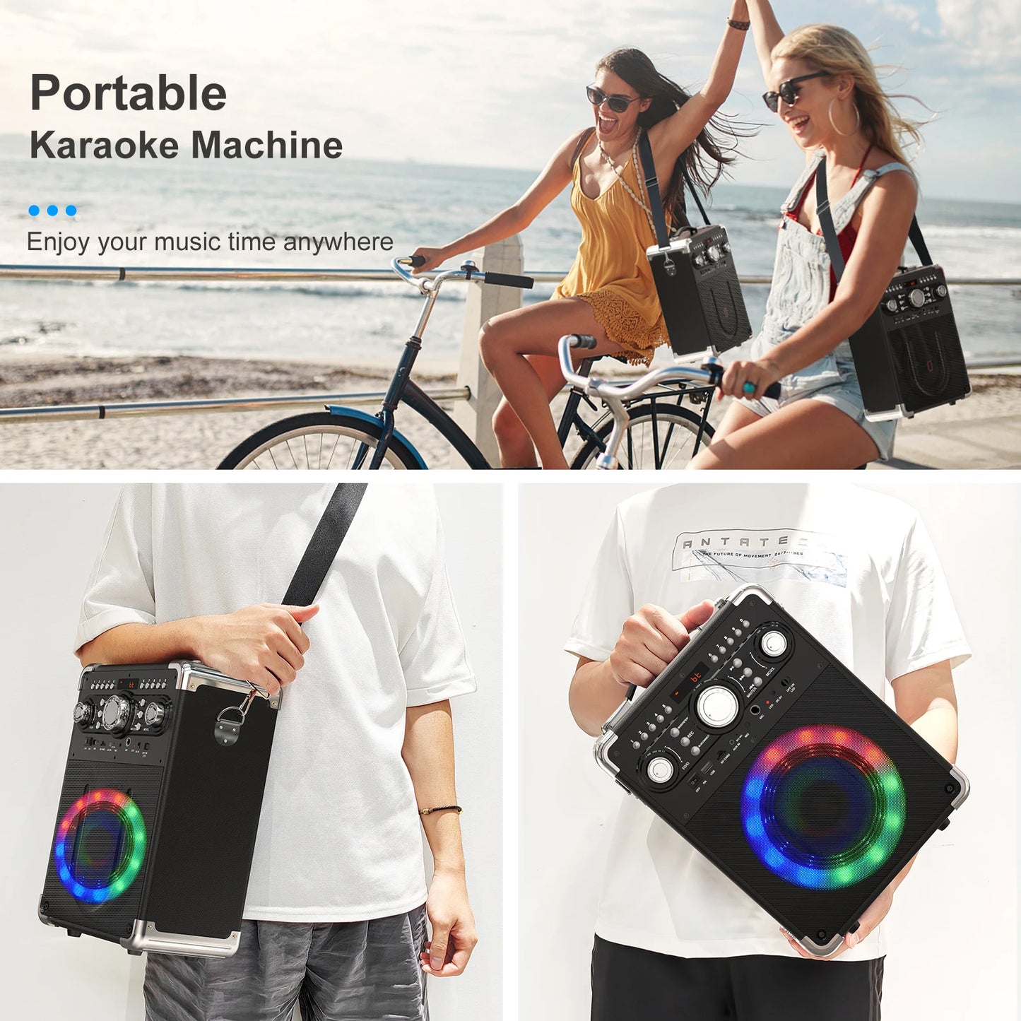 FanFunCabinet S8T Kara Ok Portable Bluetooth Speaker With 3 Microphones