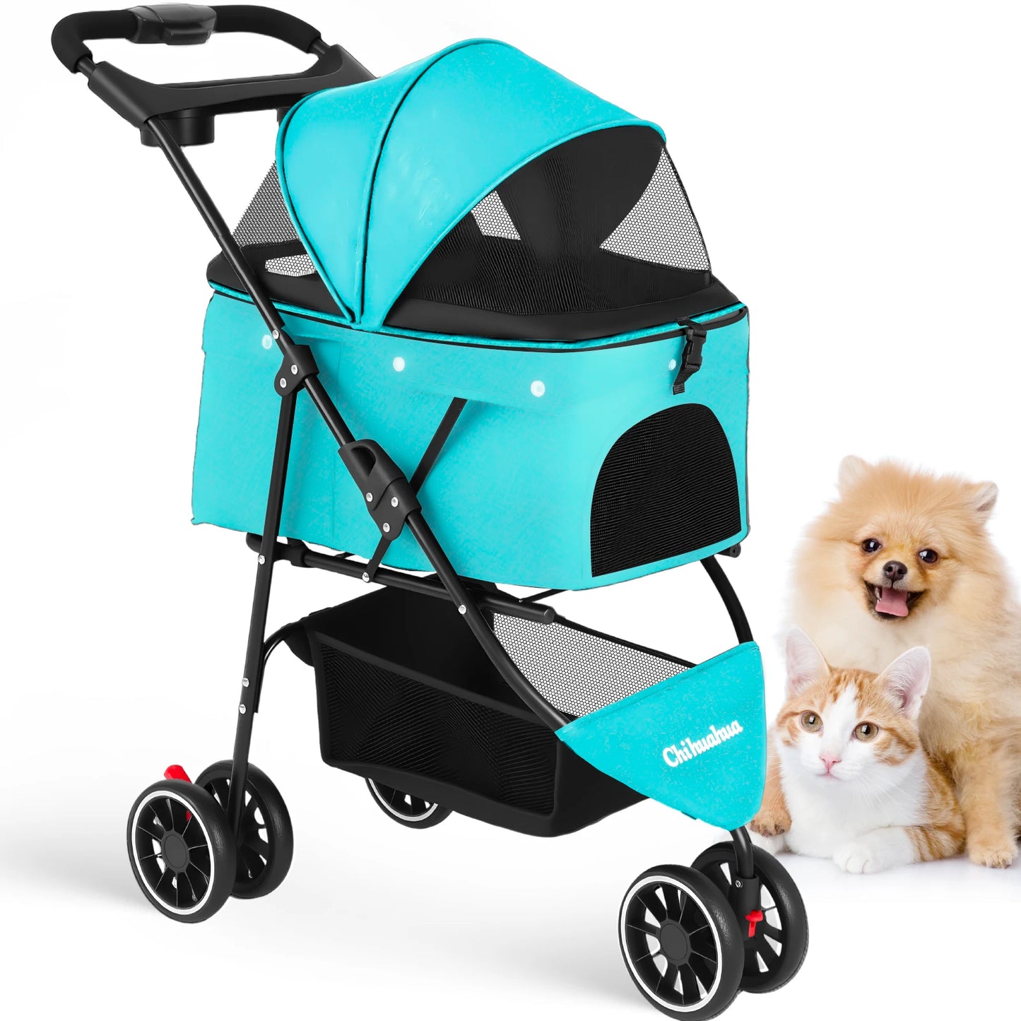 Chihuahua Dog Stroller Foldable With Universal Wheels For Travel