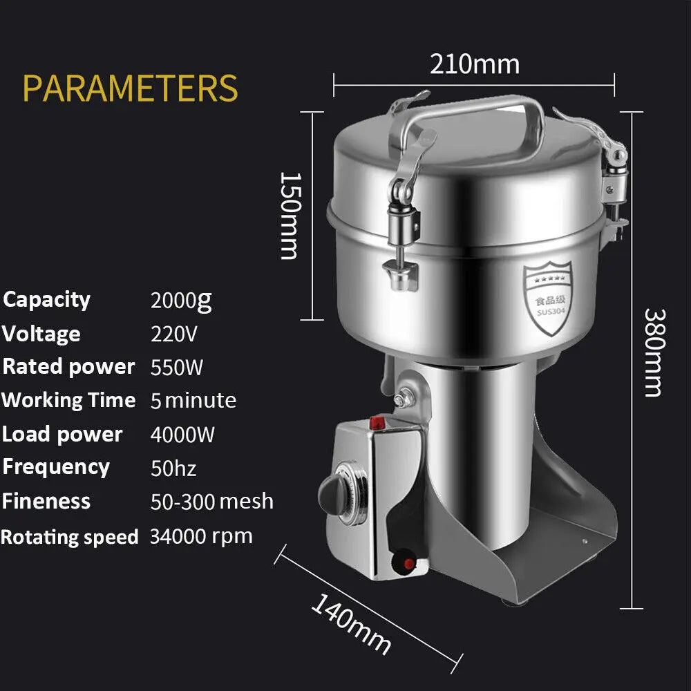 Hign-concerned Chemical Electric Grain Mill Grinder Stainless Steel Pulverizer