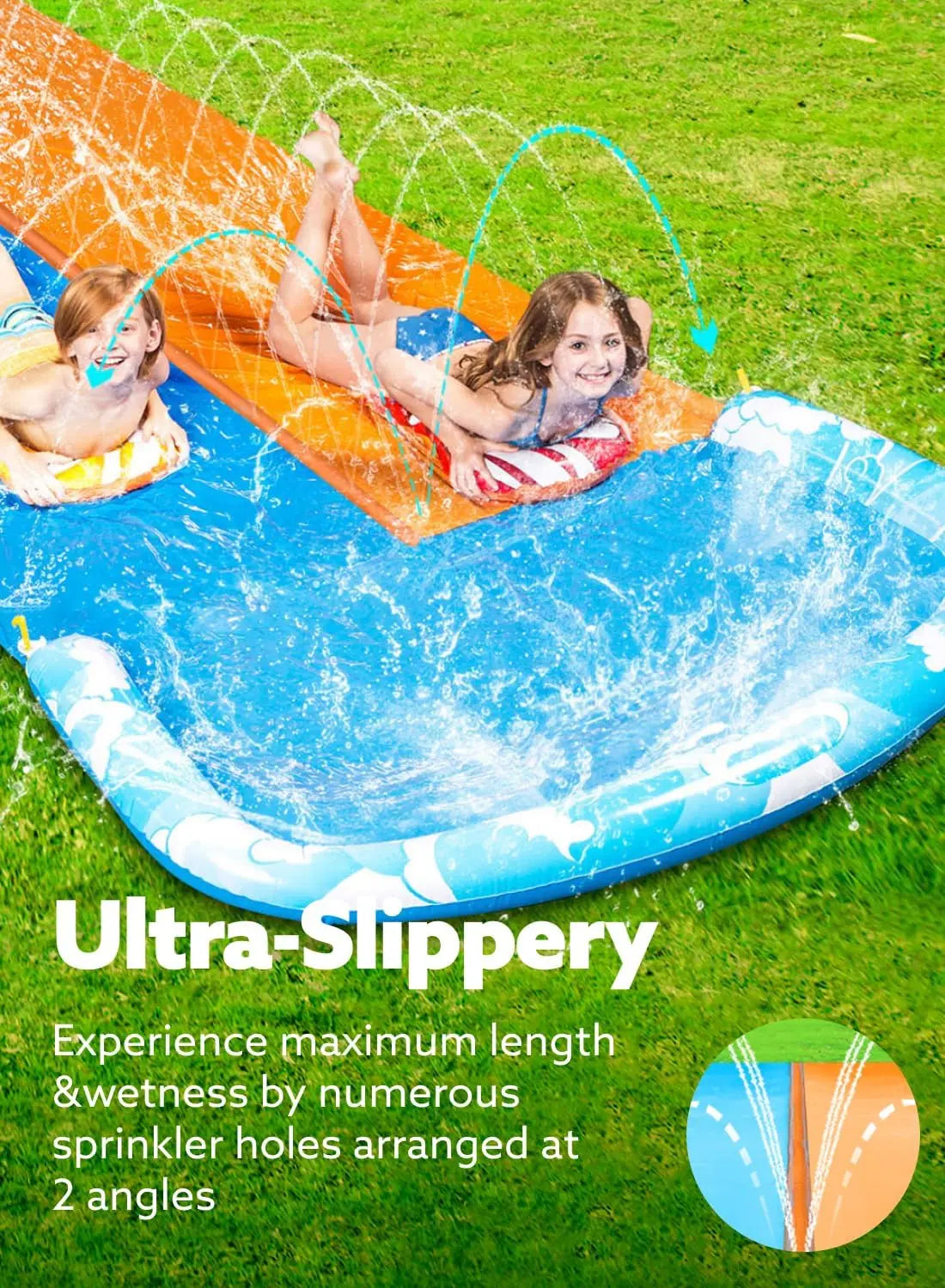 Inflatable Water Slide With Sprinkler For Kids And Family Outdoor Fun