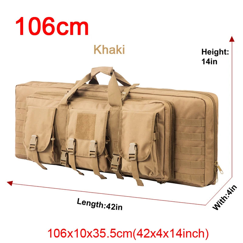 LQARMY Tactical Double Rifle Case With MOLLE Gun Bag Backpack