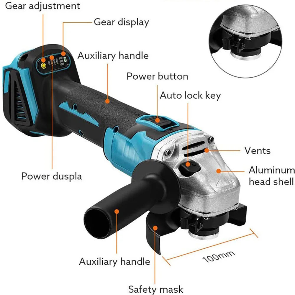 Magnitt Brushless Cordless Angle Grinder 18V Power Tool