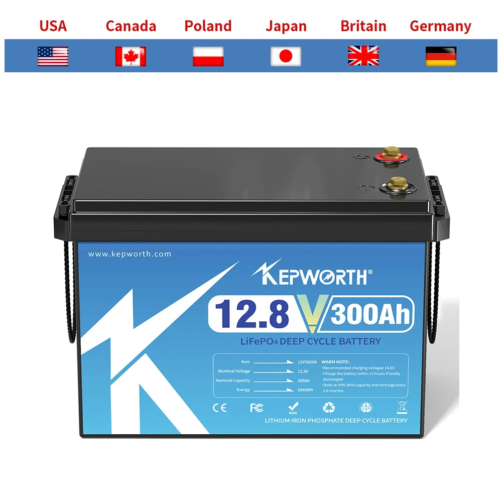 KEPWORTH 12V LiFePO4 Battery 100To300Ah For RV Marine Trolling Motor
