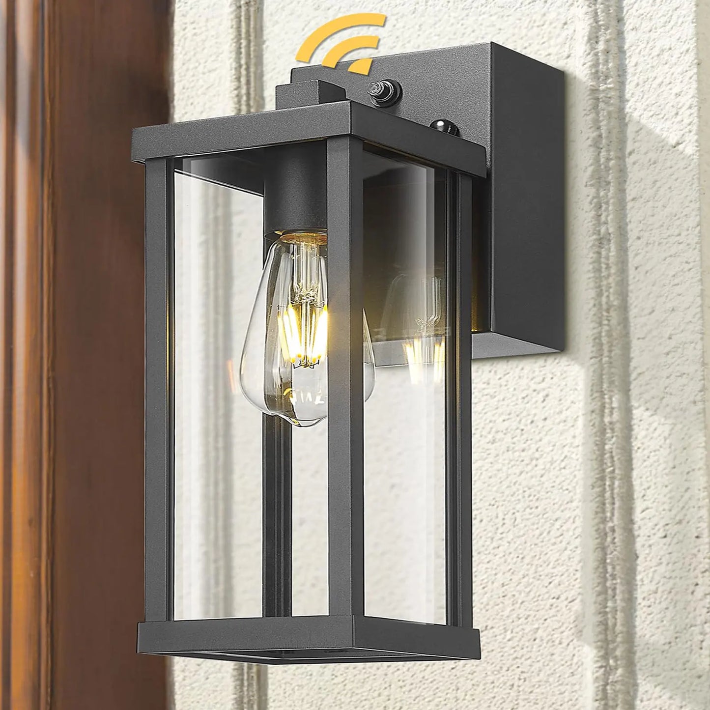 Dusk To Dawn Porch Light With GFCI Outlet Wall Mount
