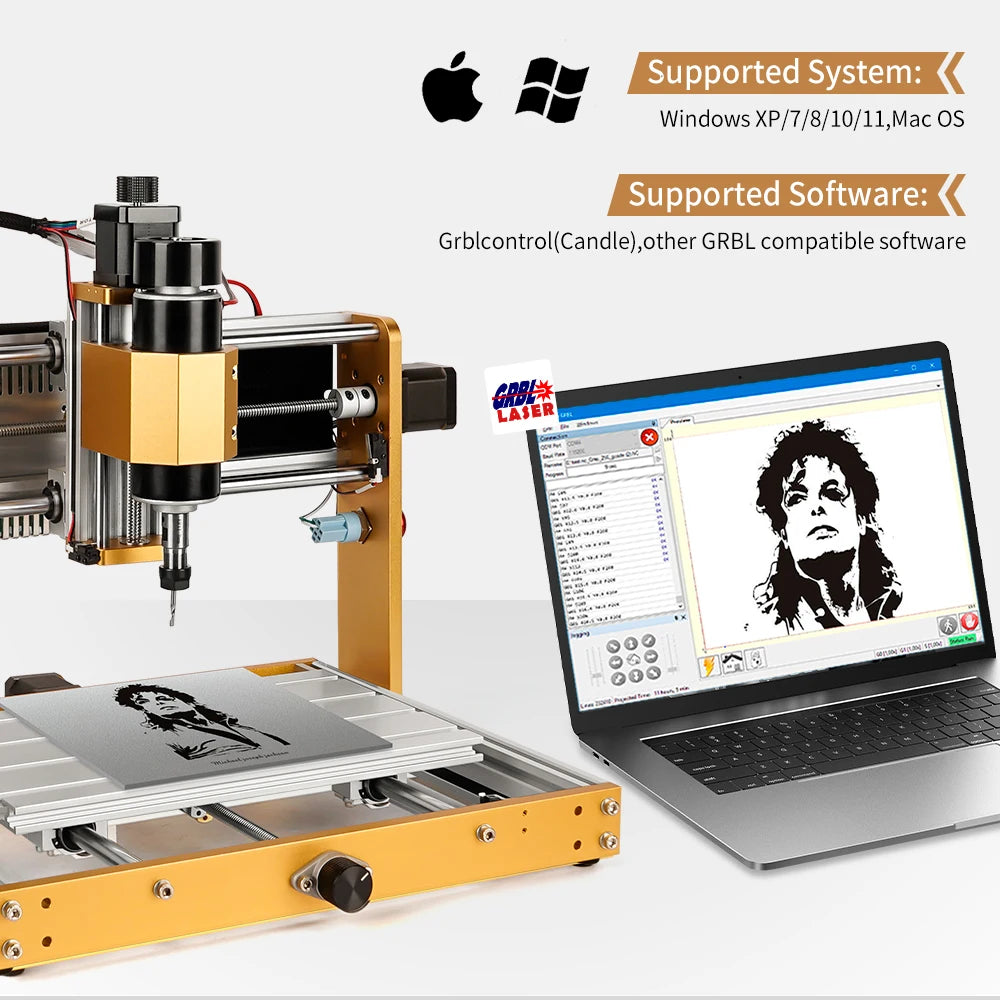 LUNYEE CNC 3018 Pro 500W All-Metal 3-Axis CNC Router